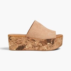 SEE BY CHLOÉ Liana suede platform mules Size 8 Sand Color